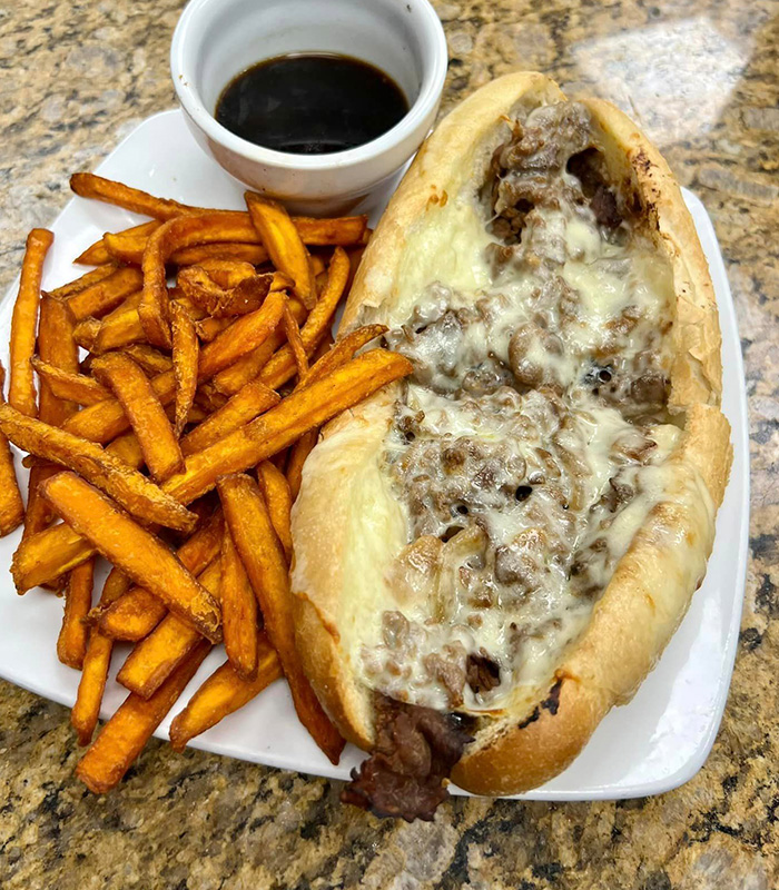 Cheesesteak Sandwich from Carriage Towne, the best lunch spot in Kingston, New Hampshire.